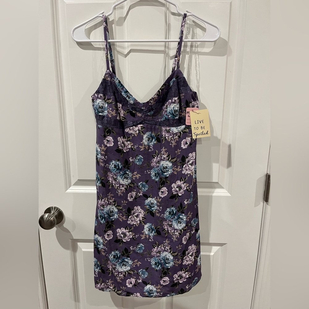 Live to be Spoiled Purple Floral Dress Size Large NWT